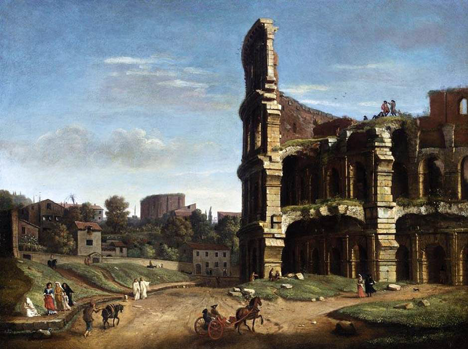 a view of the colosseum
